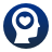Icon of heart inside a head