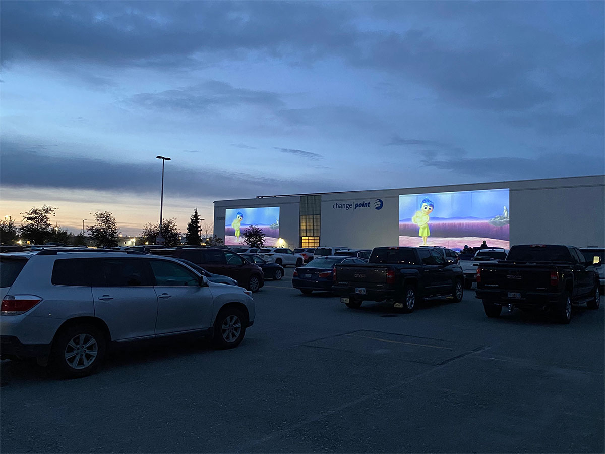Drive In Screen Inside Out on screen at the All In Drive In.