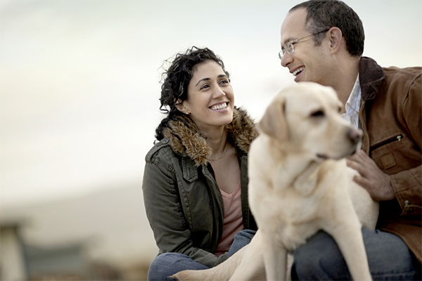 Couple with dog