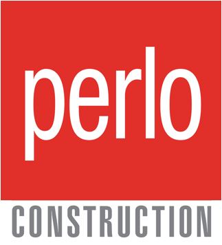 text image - perlo on red background with construction below on white background