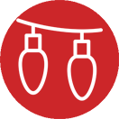 Christmas lights icon