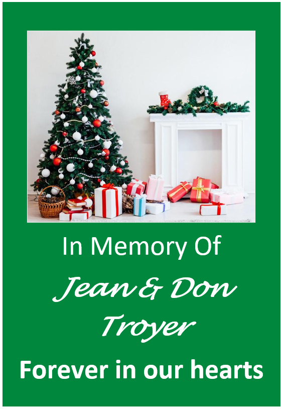 In memory of Don and Jean Troyer